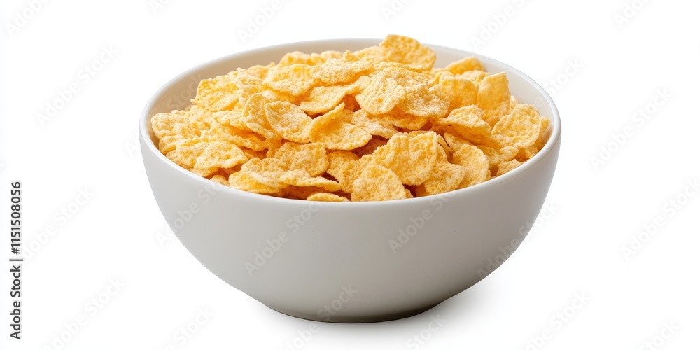 Bowl of cornflakes against a white background. This image features cornflakes and includes clipping paths for versatile use in design projects. Perfect for showcasing cornflakes as a breakfast option. Bowl of cornflakes against a white background. This image features cornflakes and includes clipping paths for versatile use in design projects. Perfect for showcasing cornflakes as a breakfast option.