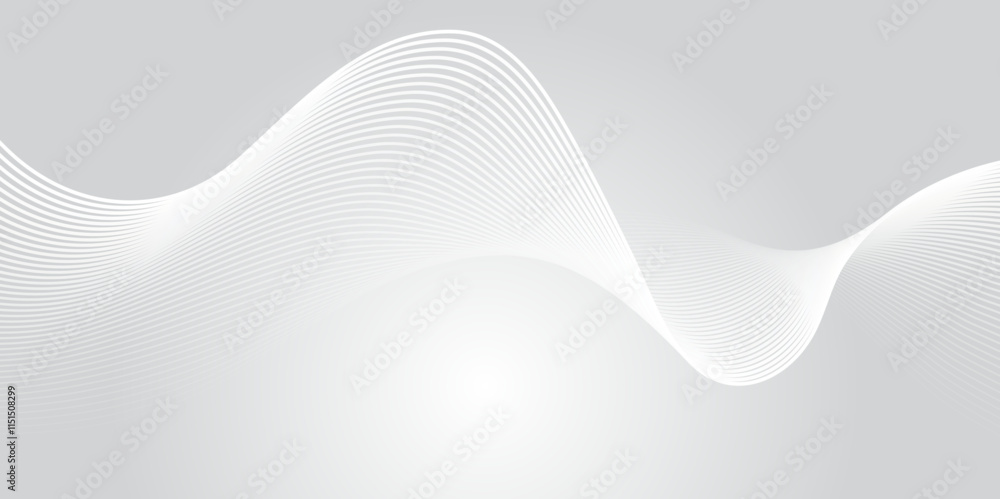 Fototapeta premium White and gray abstract wave line background in adobe illustration.
