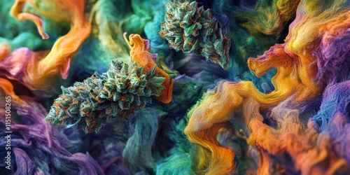 High quality cannabis showcasing the vibrant colors and intricate details of marijuana, emphasizing the unique characteristics of premium marijuana for enthusiasts and connoisseurs.