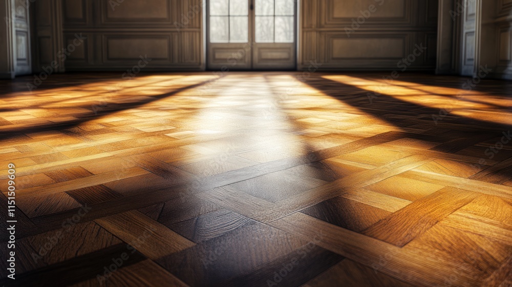 Sunlit Parquet Floor: A Luxurious Interior Sunlit Parquet Floor: A Luxurious Interior