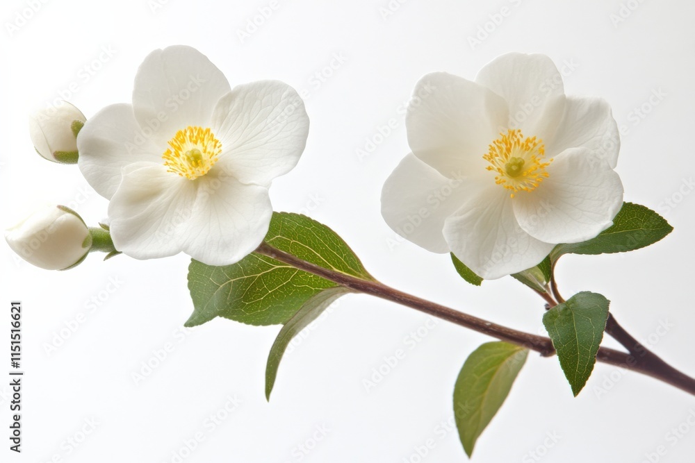 Fototapeta premium close up of white flowers on a branch