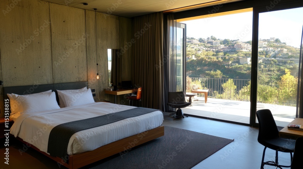 Luxury Hotel Room with Stunning Panoramic View Luxury Hotel Room with Stunning Panoramic View