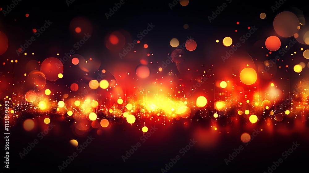 Abstract image with vibrant bokeh lights, glowing circles creating a warm, festive atmosphere. Abstract image with vibrant bokeh lights, glowing circles creating a warm, festive atmosphere.