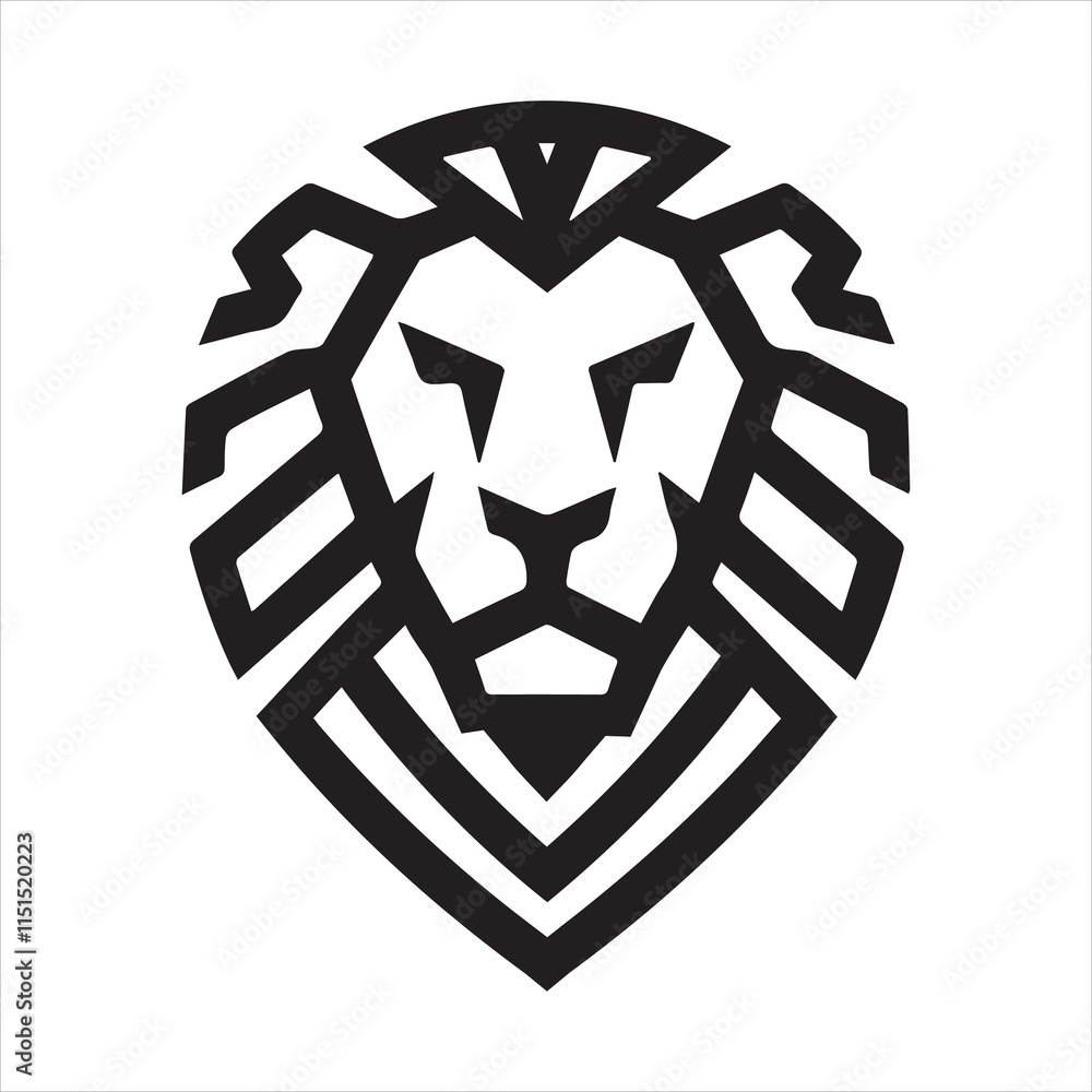 Lion head icon art silhouette vector illustrations Lion head icon art silhouette vector illustrations