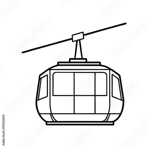 Cable car outline illustration