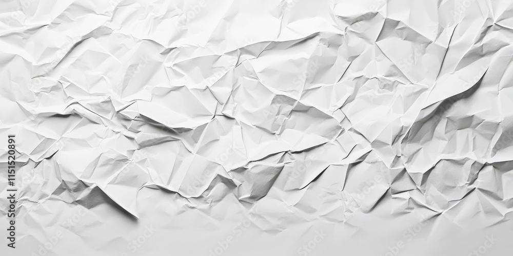 Obraz premium Crumpled paper texture in white offers a unique background option, enhancing your creative projects with its distinctive white crumpled paper texture appeal, perfect for a variety of uses.