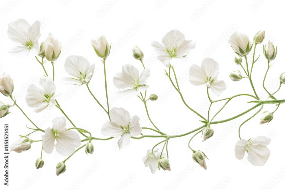Fototapeta premium white flowers and buds on a stem