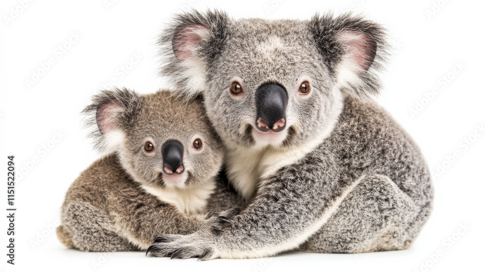 Fototapeta premium two koalas on a white background