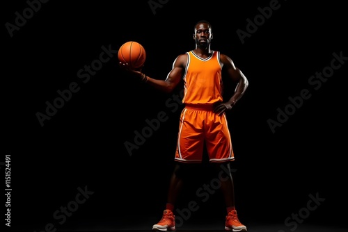 basketball player on black background