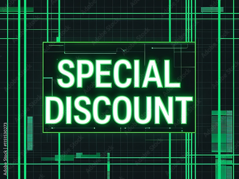 Fototapeta premium Special Discount Neon Sign Digital Design