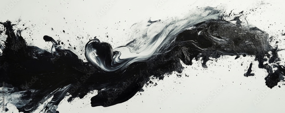 Expressive paint streaks forming chaotic abstract movements. Generative AI