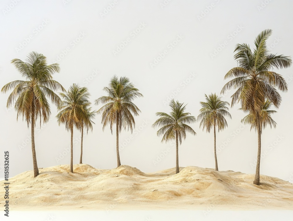 a group of palm trees on a sand dune a group of palm trees on a sand dune