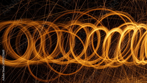 abstract light show with circles