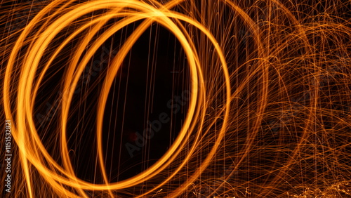 abstract light show with circles