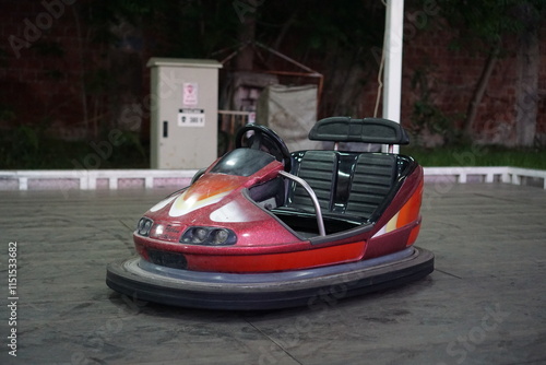 red bumper car at a carnival