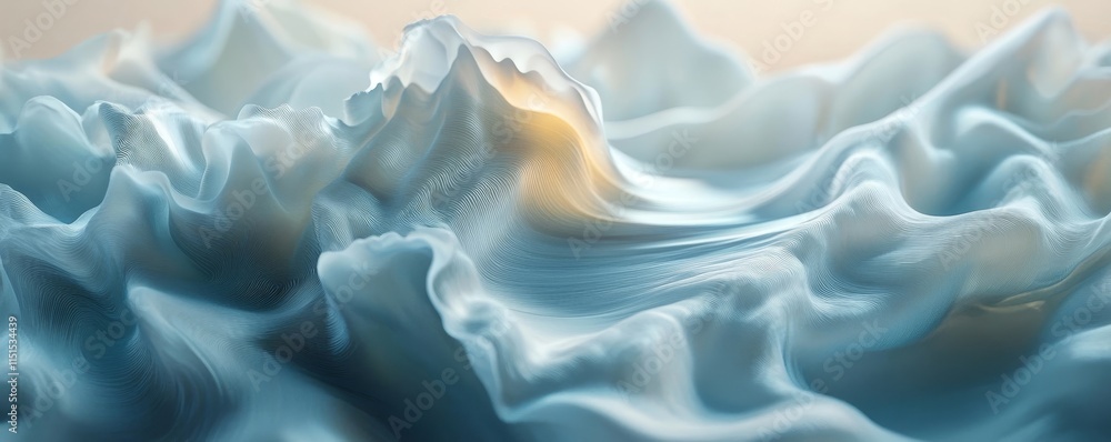 Obraz premium Flowing waveforms creating fluid, organic abstract visuals. Generative AI