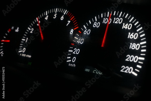 speedometer on black