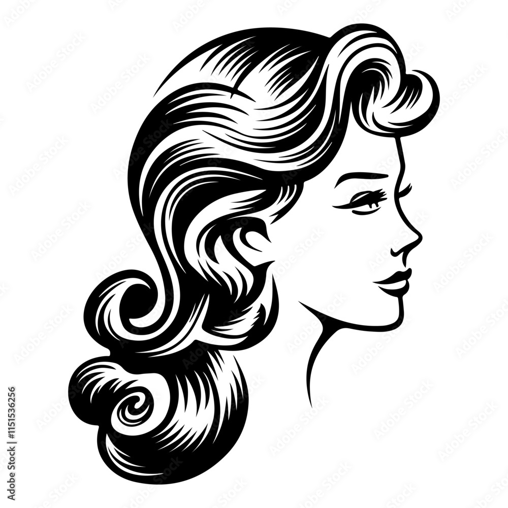 Black and white line art of women. Black and white line art of women.