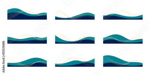 Business Curve Footer with Blend Wave 