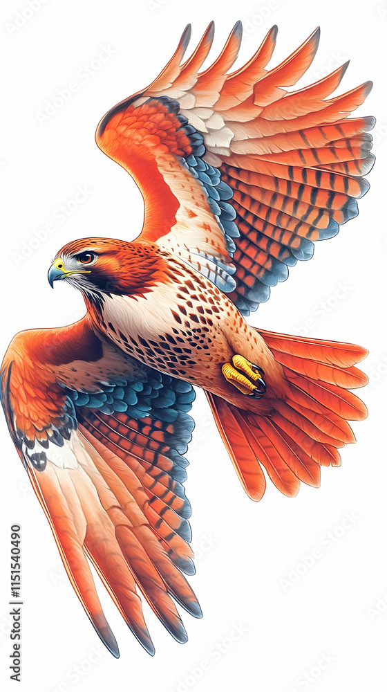 Fototapeta premium Fiery Hawk Illustration