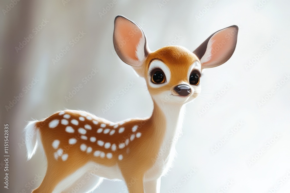 a cartoon fawn with large ears a cartoon fawn with large ears