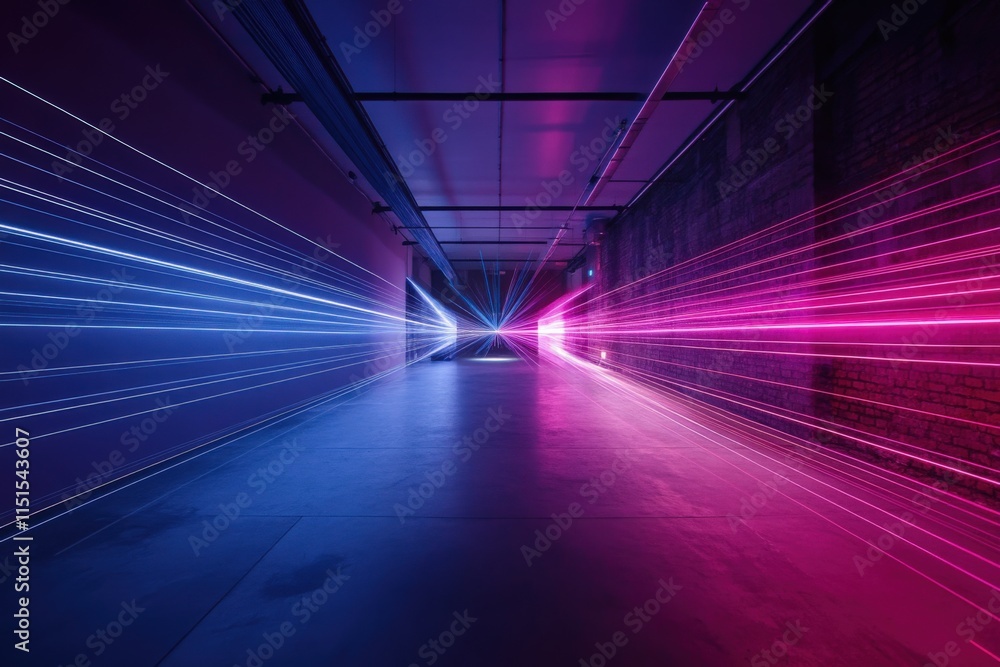 abstract light tunnel with neon lines abstract light tunnel with neon lines