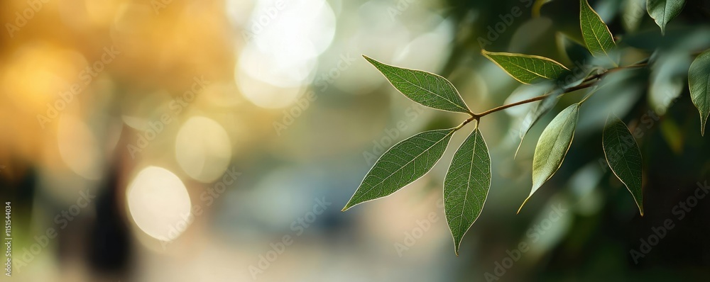 Blurred bokeh idea. Close-up of green leaves against a softly blurred background, symbolizing nature's beauty. Blurred bokeh idea. Close-up of green leaves against a softly blurred background, symbolizing nature's beauty.