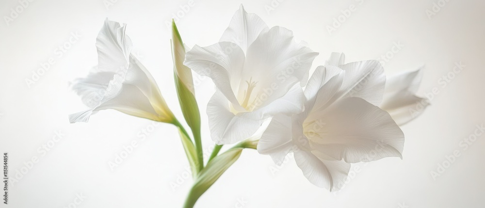 Naklejka premium a closeup of white gladiolus flowers