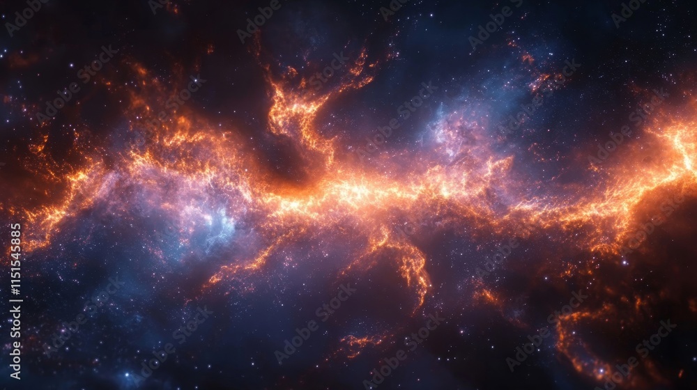 Cosmic abstract scenes with galaxies and glowing nebulae. Generative AI Cosmic abstract scenes with galaxies and glowing nebulae. Generative AI