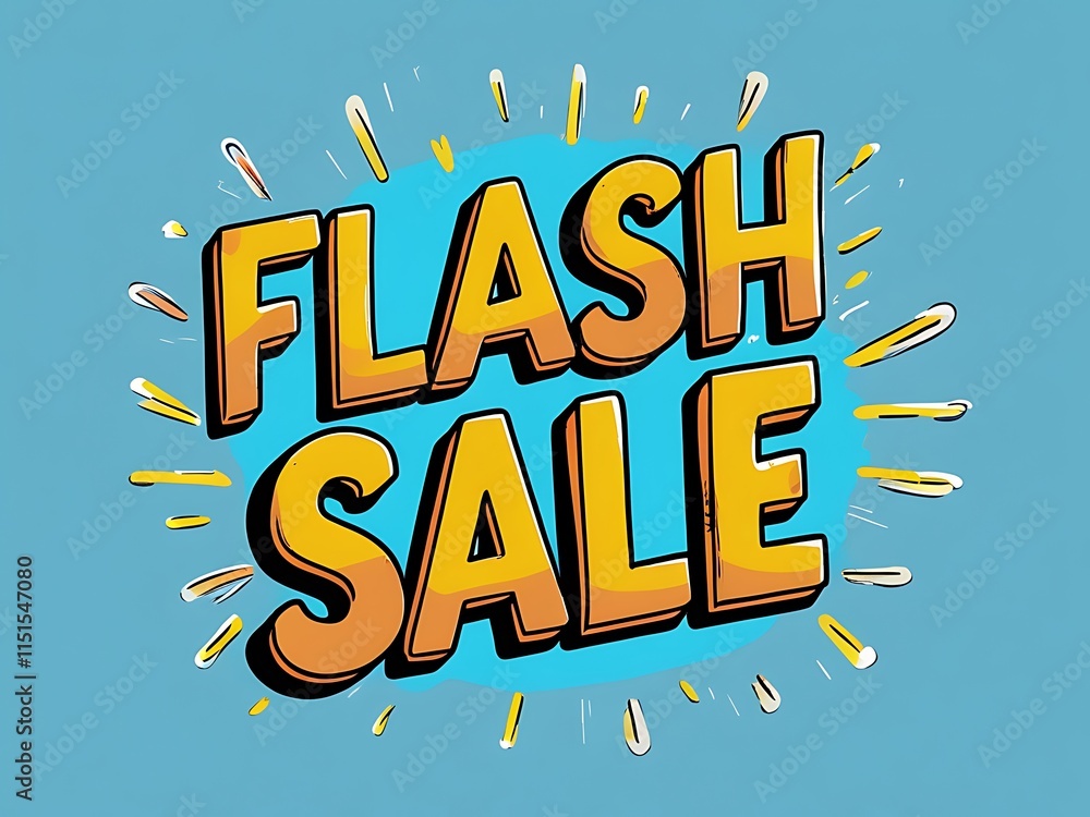 Fototapeta premium Flash Sale Announcement Bold Text Graphic Design