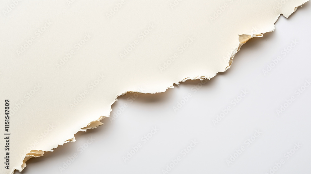 Torn edge tear cream paper background

