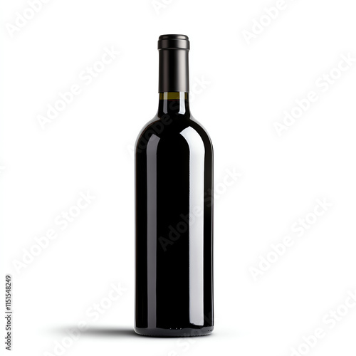 Wallpaper Mural Elegant black wine bottle on a white isolated background, perfect for showcasing premium wines. Torontodigital.ca