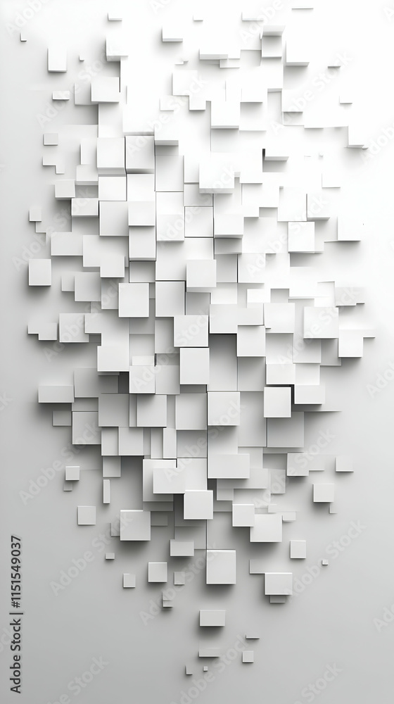 Fototapeta premium White 3D Cube Abstract Background