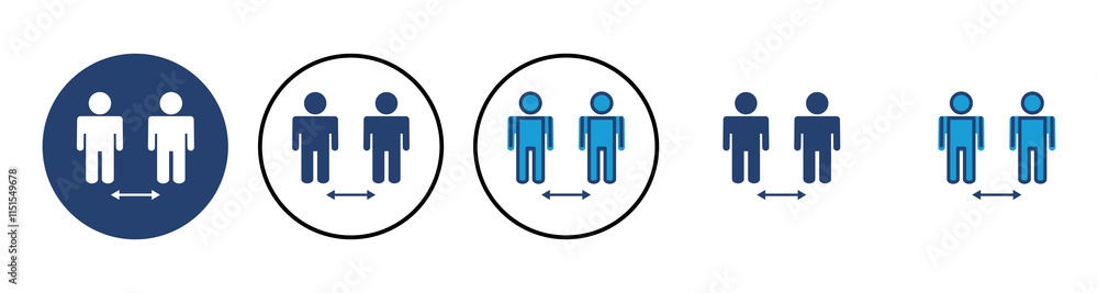 Social distance icon vector. social distancing icon. self quarantine sign Social distance icon vector. social distancing icon. self quarantine sign