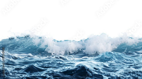 Sea waves isolated on transparent white background PNG