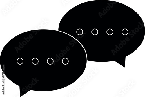 vector illustration black and white speech bubbles chat online concept