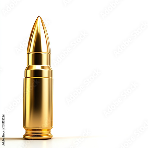 Wallpaper Mural Golden bullet against a white isolated background, symbolizing power and precision. Torontodigital.ca