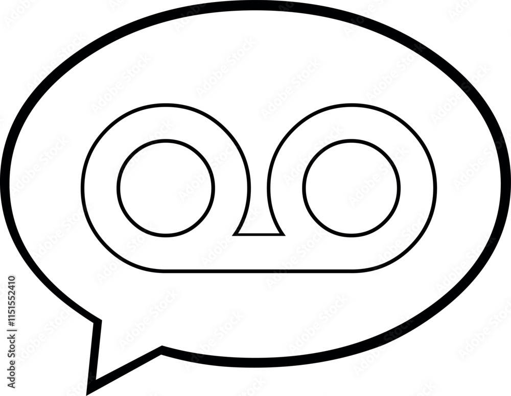 vector illustration drawing icon speech bubble and voicemail message symbol concept, sketch draw in black and white color vector illustration drawing icon speech bubble and voicemail message symbol concept, sketch draw in black and white color