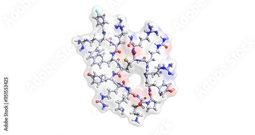 Motixafortide, drug against multiple myeloma, 3D molecule, 4K  photo