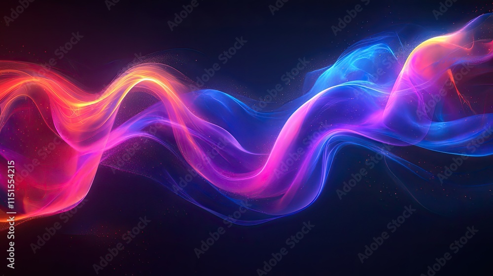Neon Wave - A vibrant abstract artwork featuring a dynamic, flowing wave of neon light in a spectrum of colors against a dark backdrop. Neon Wave - A vibrant abstract artwork featuring a dynamic, flowing wave of neon light in a spectrum of colors against a dark backdrop.