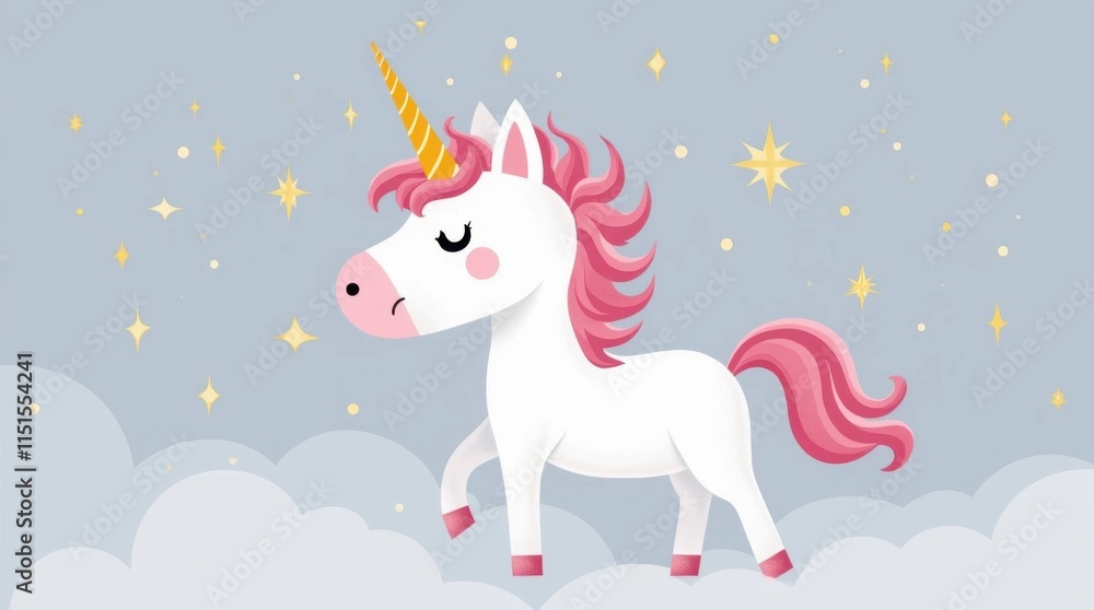 Fototapeta premium Dreamy Unicorn Illustration