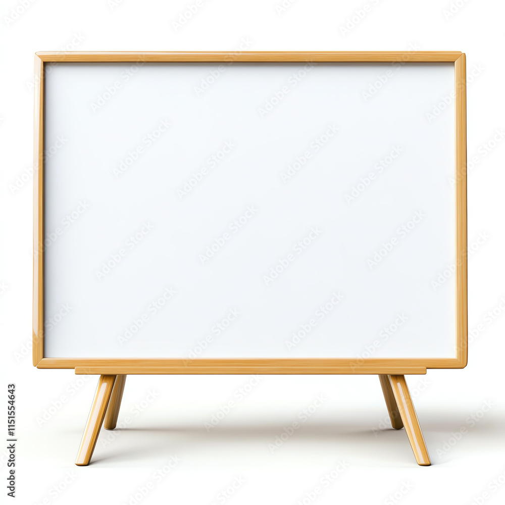 Minimalist wooden frame with blank canvas on a white isolated background, perfect for presentations or art displays. Minimalist wooden frame with blank canvas on a white isolated background, perfect for presentations or art displays.