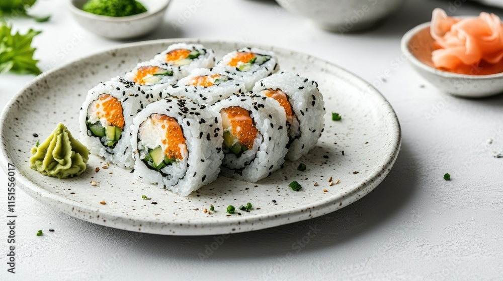 California Sushi Rolls with Wasabi and Ginger: A Culinary Delight California Sushi Rolls with Wasabi and Ginger: A Culinary Delight