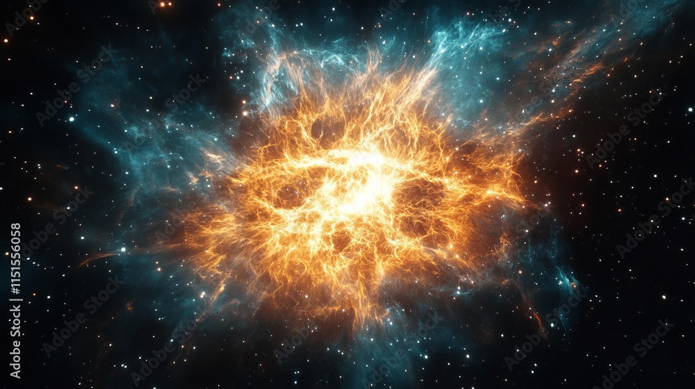 Fototapeta premium Cosmic universe captured in abstract celestial compositions. Generative AI