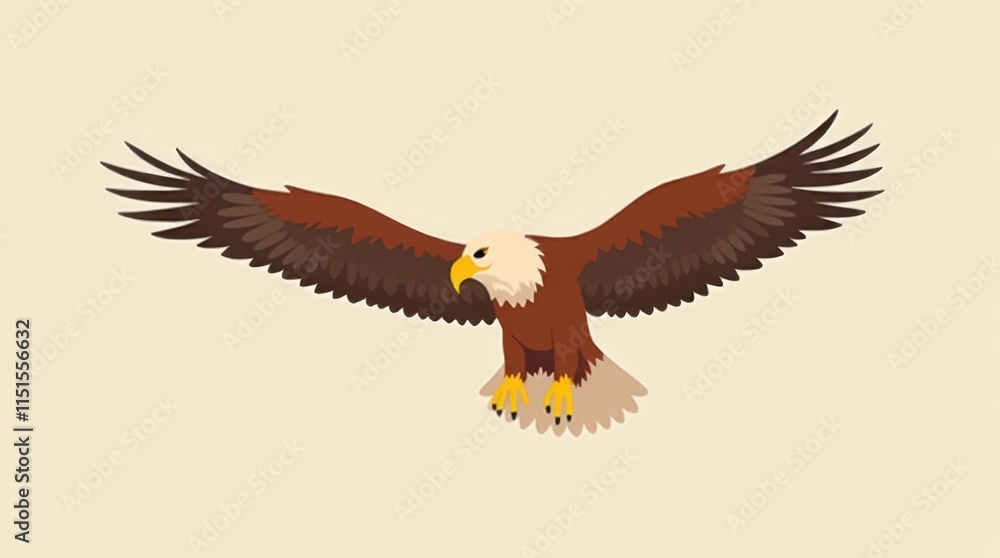 Obraz premium Minimalist Soaring Eagle Illustration