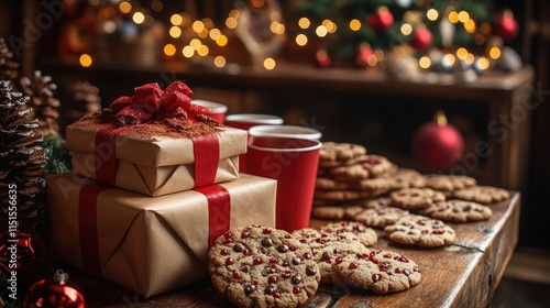 At Christmas, the tables are filled with delicious and colorful desserts and exquisite gifts. There are also other small decorations on the tables to make the atmosphere more warm and comfortable.