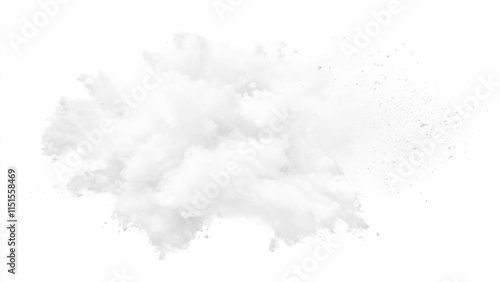 White paint color powder explosion. Bright white paint color powder festival explosion burst isolated white background. Abstract explosion white background.