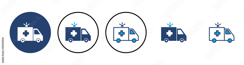 Ambulance icon vector. ambulance truck icon vector. ambulance car Ambulance icon vector. ambulance truck icon vector. ambulance car