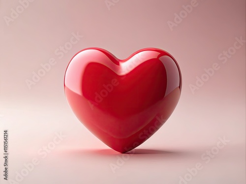 A romantic 3D red heart, perfect for Valentine's Day backgrounds.  Pink accents, isolated, 3D rendered, ideal graphic design element.