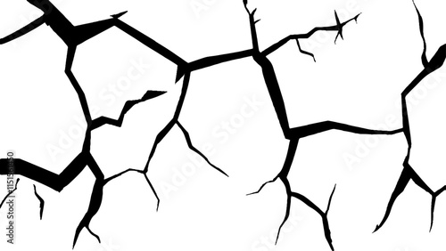 Cracks transparent background. Cracked white background wall crack texture distressed cracked surface grunge wall cracked pattern on white and transparent background.